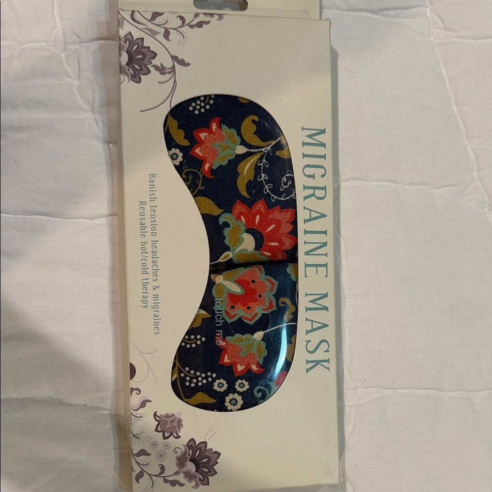 Floral Migraine Mask - Blue and Red
